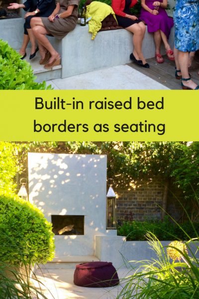 Raised bed edges as seating