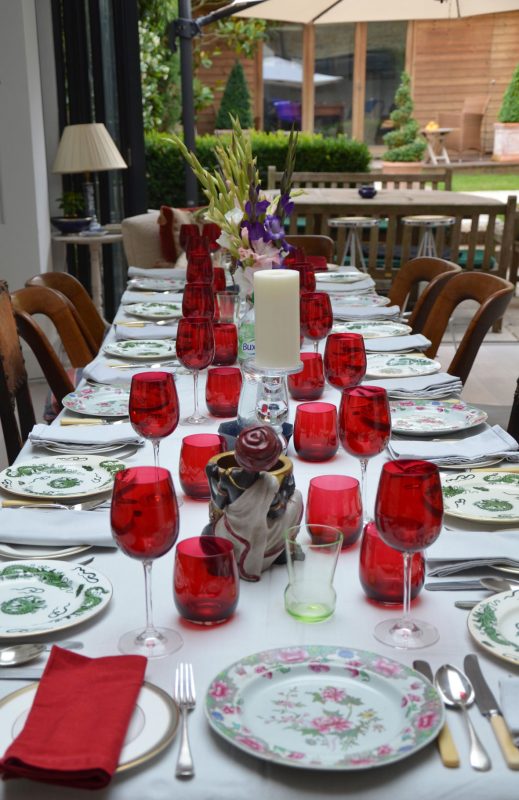 Red themed table