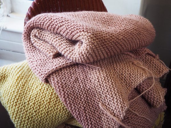 Wool blankets dyed with natural dye