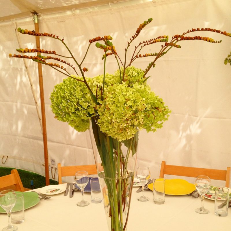 Crocosmia seedheads in flower arrangements
