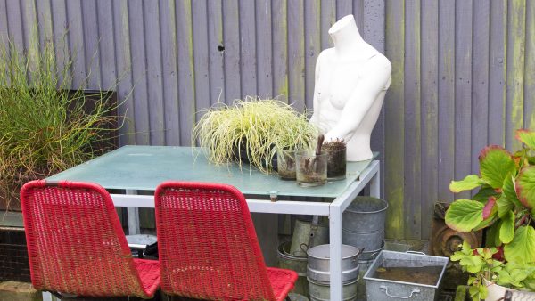 Use office furniture for garden seating
