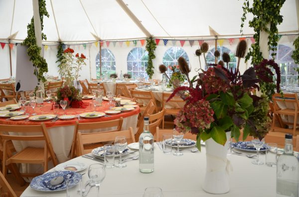 Marquee and table settings