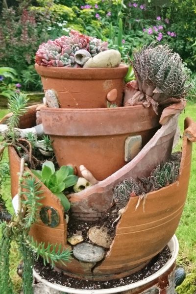 A clever idea for broken pots from Whitstable Open Gardens