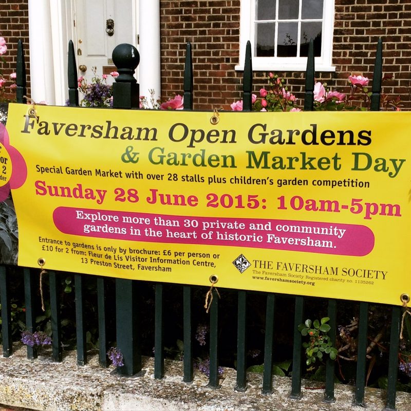 Hang banners to publicise the open gardens event.