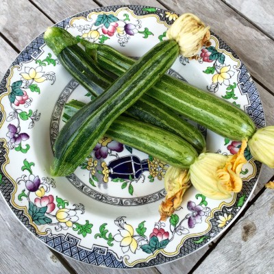 Home-grown courgettes