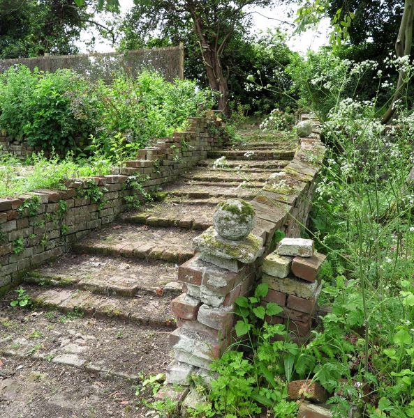 Brick garden steps